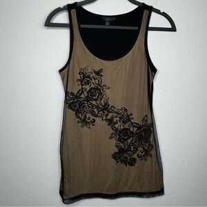 Soma Intimates‎ Mesh Layered Beaded Tank Top- Sz XS